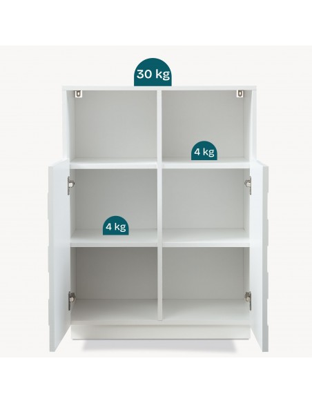 lavt vitrineskab vitrine hvid træ skænk