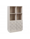 BOBRO Lavt vitrineskab i møbelplade H118 x B64 x D30 cm - Beige