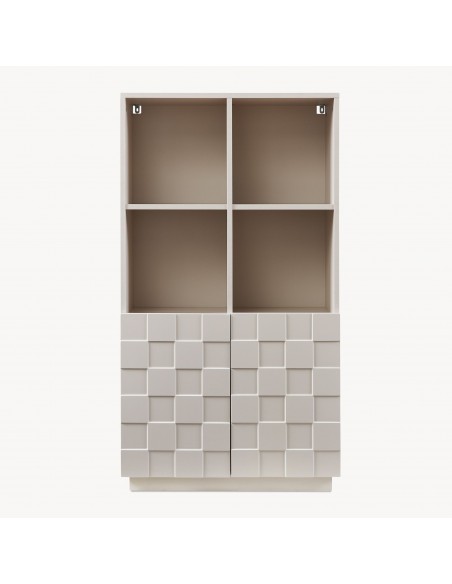 lavt vitrineskab vitrine beige træ skænk