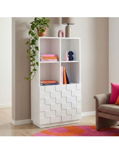 lavt vitrineskab vitrine hvid træ skænk 2