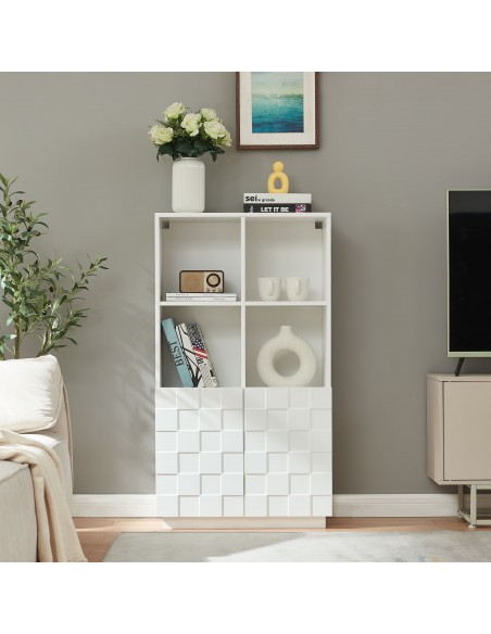 lavt vitrineskab vitrine hvid træ skænk