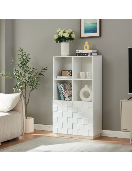 lavt vitrineskab vitrine hvid træ skænk