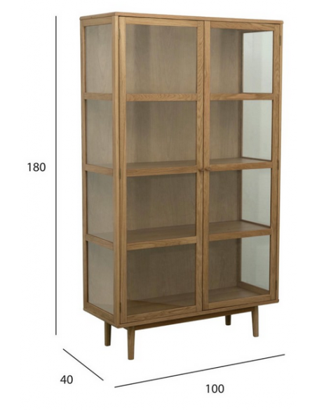 vitrineskab skab vitrine eg træ egetræ moderne design