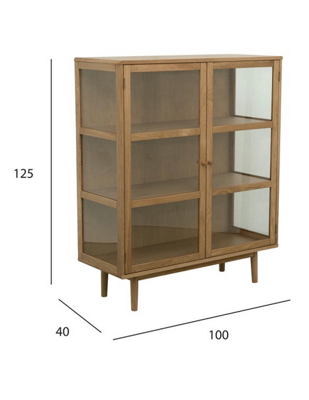 vitrineskab skab vitrine eg træ egetræ moderne design