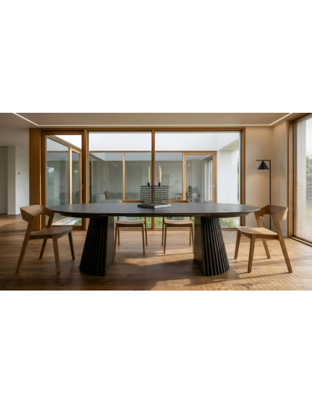 rundt spisebord med udtræk eg træ egetræ 120