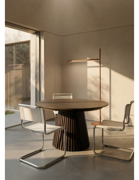 rundt spisebord med udtræk eg træ egetræ 120