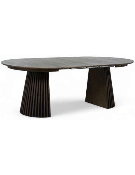 rundt spisebord med udtræk eg træ egetræ 120