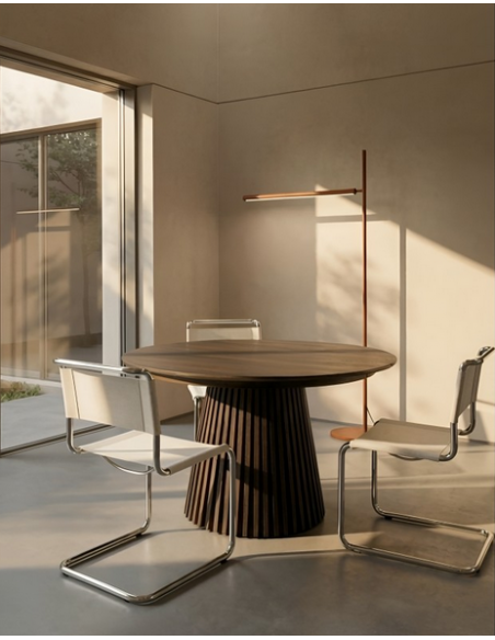 rundt spisebord med udtræk eg træ egetræ 140