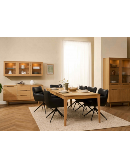 spisebord med udtræk eg olieret moderne design tillægsplader butterfly træ egetræ massiv