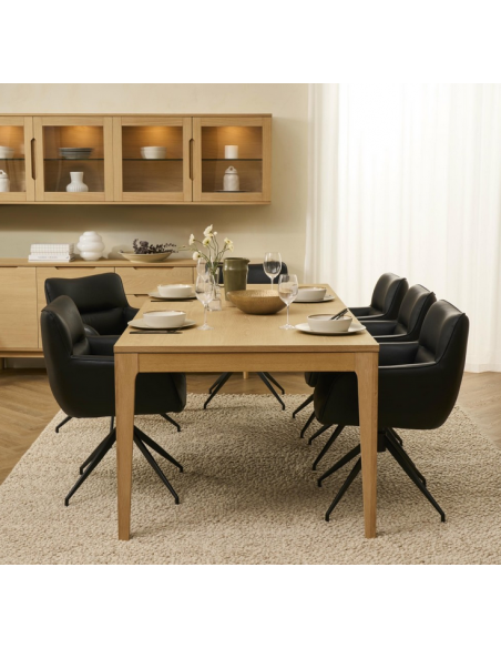 spisebord med udtræk eg olieret moderne design tillægsplader butterfly træ egetræ massiv