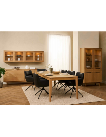 spisebord med udtræk eg olieret moderne design tillægsplader butterfly træ egetræ massiv