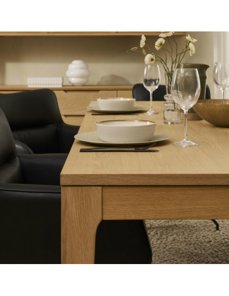 spisebord med udtræk eg olieret moderne design tillægsplader butterfly træ egetræ massiv