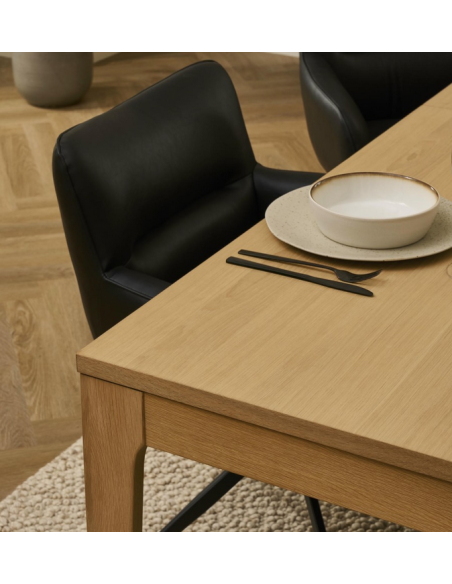 spisebord med udtræk eg olieret moderne design tillægsplader butterfly træ egetræ massiv