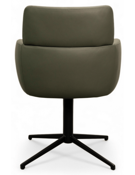 spisebordsstol med armlæn drejefod drejefunktion ægte læder design