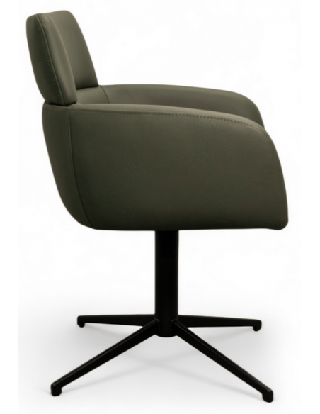 spisebordsstol med armlæn drejefod drejefunktion ægte læder design