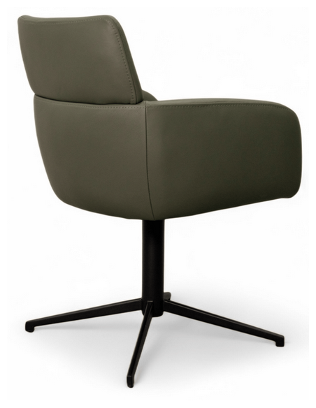 spisebordsstol med armlæn drejefod drejefunktion ægte læder design