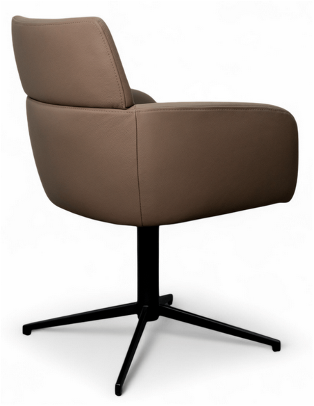 spisebordsstol med armlæn drejefod drejefunktion ægte læder design