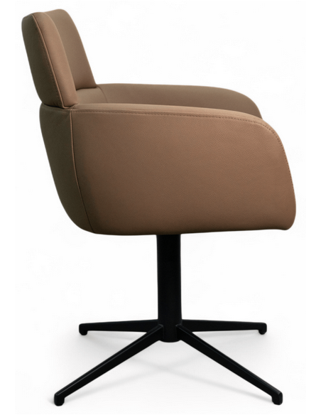 spisebordsstol med armlæn drejefod drejefunktion ægte læder design