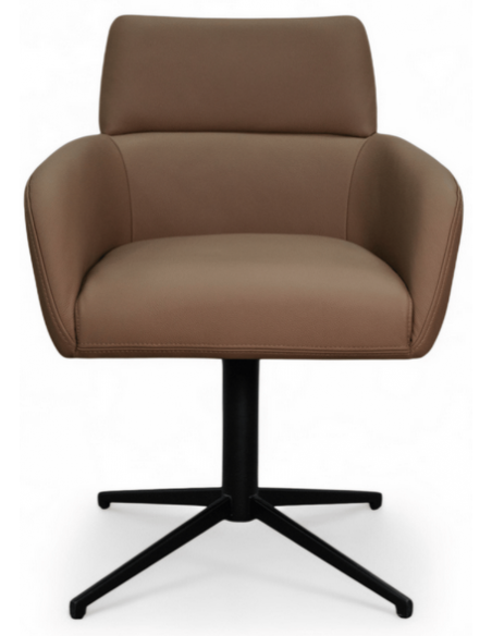 spisebordsstol med armlæn drejefod drejefunktion ægte læder design