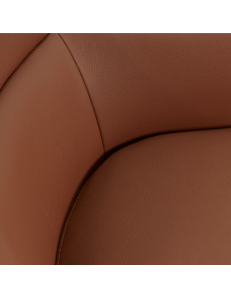 spisebordsstol med armlæn drejefod drejefunktion ægte læder design brun cognac