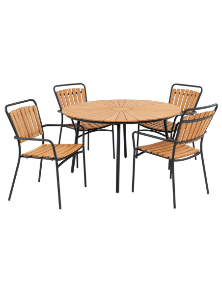 havemøbler teaktræ havebord rundt havestole moderne design