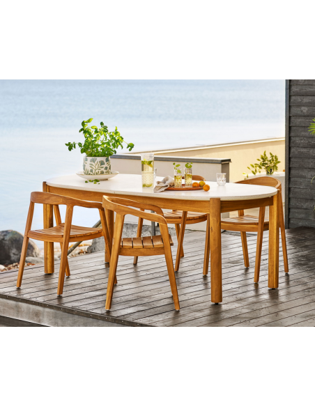 havestol armlæn træ teak teaktræ