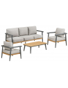 Lounge havemøbel sæt i aluminium, nonwood og polyester - Antracit/Teak/Grå