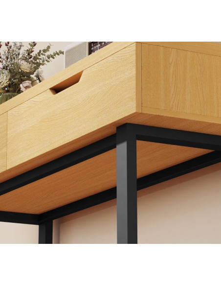 konsolbord med skuffer træ eg opbevaring entre entremøbler garderobe konsol bord