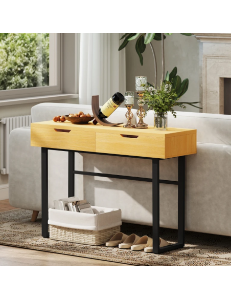 konsolbord med skuffer træ eg opbevaring entre entremøbler garderobe konsol bord