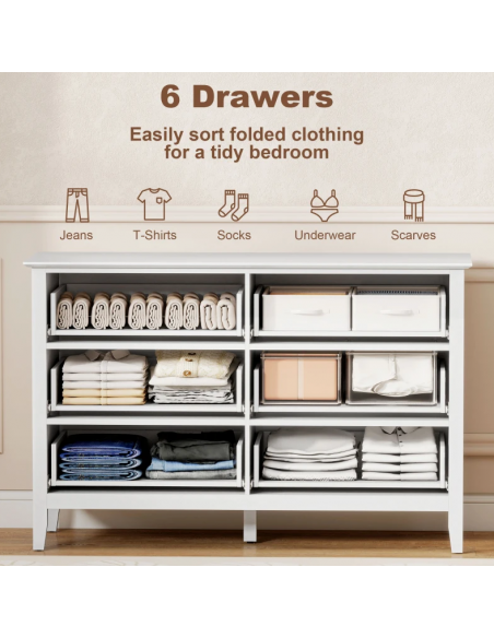 kommode indretning soveværelse skuffer træ hvid