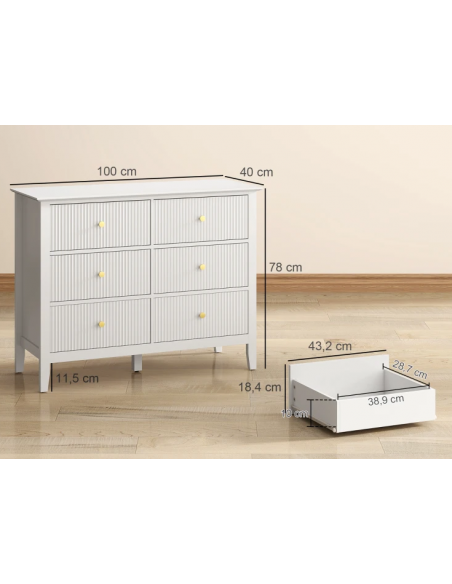 kommode indretning soveværelse skuffer træ hvid