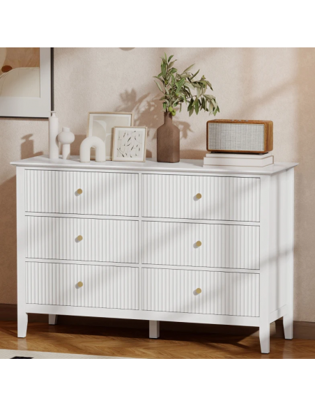 kommode indretning soveværelse skuffer træ hvid