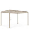 GARDA Pavillon med vipbart lameltag i aluminium 400 x 300 cm - Beige