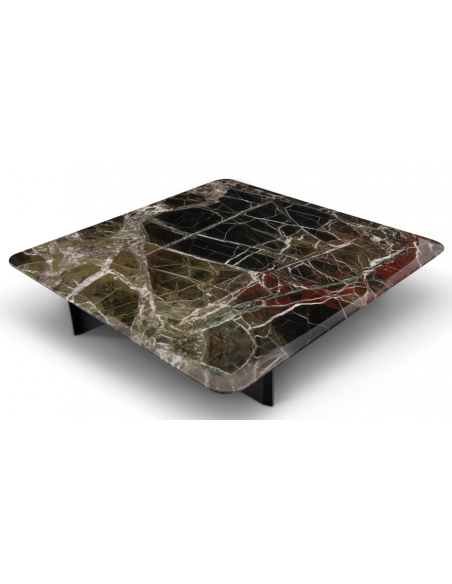 sofabord sort marmor stort firkantet firekantet kvadratisk design