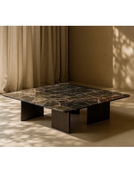 sofabord sort marmor stort firkantet firekantet kvadratisk design