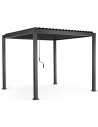 MAREA Pavillon med vipbart lameltag i aluminium 300 x 300 cm - Charcoal