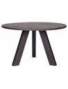 RHONDA Rundt Spisebord i egetræ Ø129 cm - Rustik sort