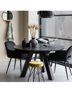 Spisebord rundt eg egetræ træ massivt rustikt design 2