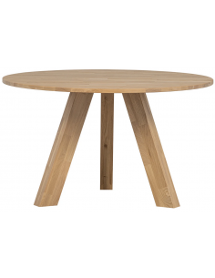 Spisebord rundt eg egetræ træ massivt rustikt design