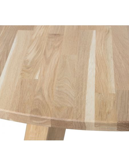 Spisebord rundt eg egetræ træ massivt rustikt design