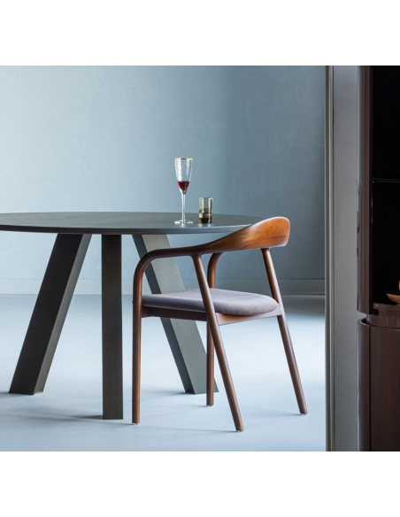 Spisebord rundt eg egetræ træ massivt rustikt design