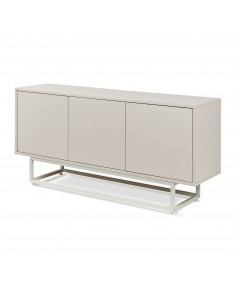 skænk træ eg sideboard opbevaring stuemøbler smal lav beige