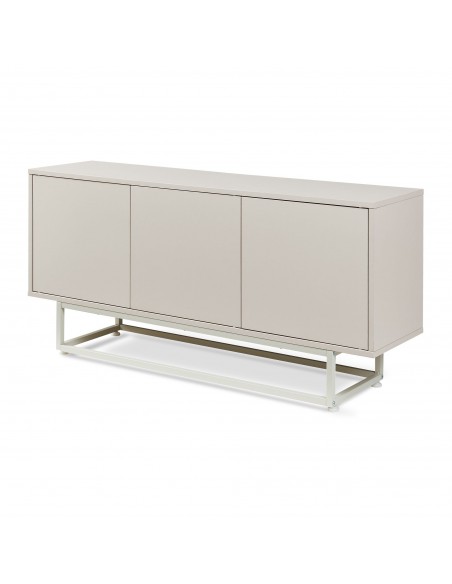 skænk træ eg sideboard opbevaring stuemøbler smal lav beige