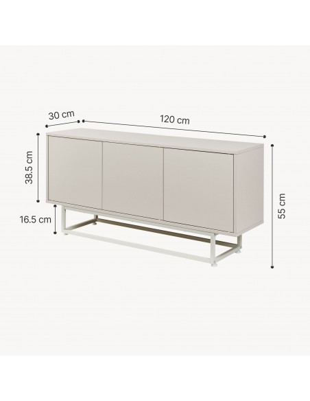 skænk træ eg sideboard opbevaring stuemøbler smal lav beige