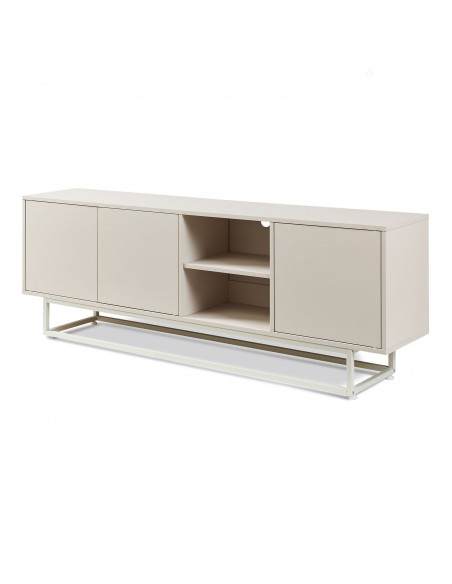 skænk træ eg sideboard opbevaring stuemøbler smal lav beige