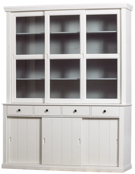 vitrine vitrineskab skab køkkenskab køkken opbevaring træ rustikt design hvidt