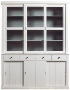 vitrine vitrineskab skab køkkenskab køkken opbevaring træ rustikt design hvidt