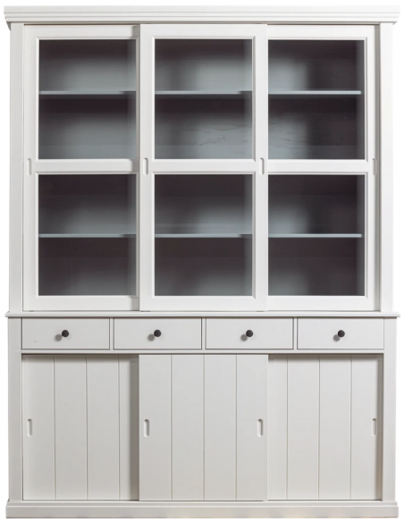 vitrine vitrineskab skab køkkenskab køkken opbevaring træ rustikt design hvidt