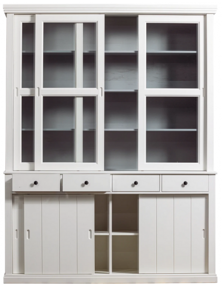 vitrine vitrineskab skab køkkenskab køkken opbevaring træ rustikt design hvidt