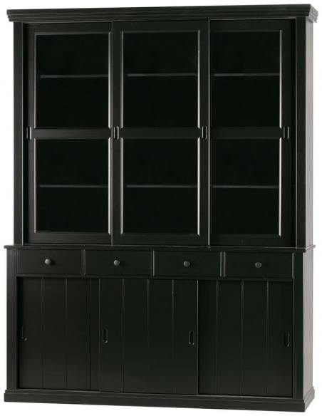 vitrine vitrineskab skab køkkenskab køkken opbevaring træ rustikt design sort